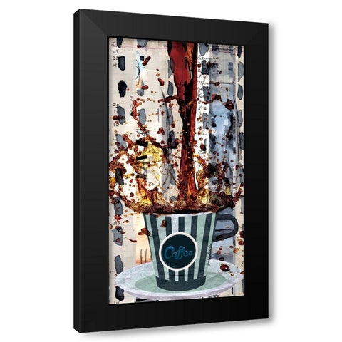 Cup of Coffee Black Modern Wood Framed Art Print with Double Matting by Burney, Yvonne Coleman