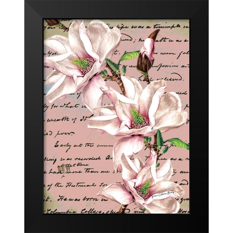Blooming Pink Black Modern Wood Framed Art Print by Burney, Yvonne Coleman
