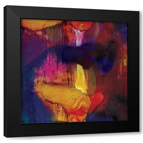 Liquid Drops Black Modern Wood Framed Art Print with Double Matting by Burney, Yvonne Coleman