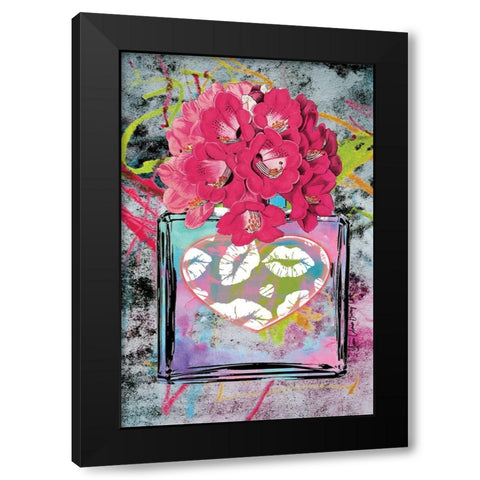 Graffiti Black Modern Wood Framed Art Print by Burney, Yvonne Coleman