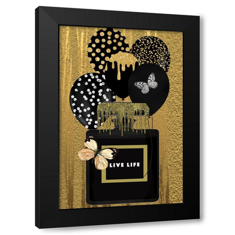 Gold and Black Black Modern Wood Framed Art Print by Burney, Yvonne Coleman