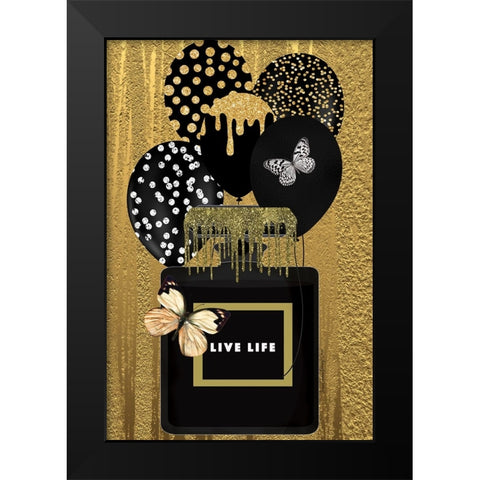 Gold and Black Black Modern Wood Framed Art Print by Burney, Yvonne Coleman