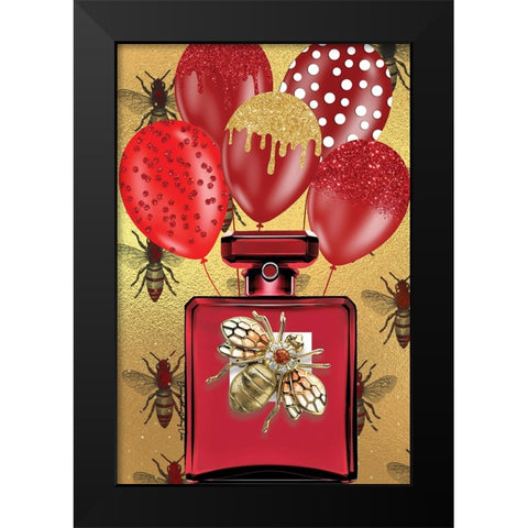Red Fragrance Black Modern Wood Framed Art Print by Burney, Yvonne Coleman