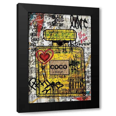 Yellow Joy Black Modern Wood Framed Art Print by Burney, Yvonne Coleman