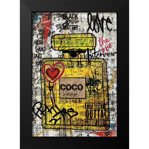 Yellow Joy Black Modern Wood Framed Art Print by Burney, Yvonne Coleman