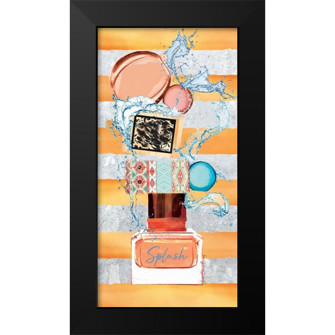 Splash Black Modern Wood Framed Art Print by Burney, Yvonne Coleman