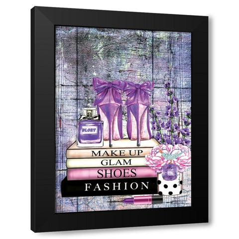 Books, Shoes and Fashion Black Modern Wood Framed Art Print with Double Matting by Burney, Yvonne Coleman