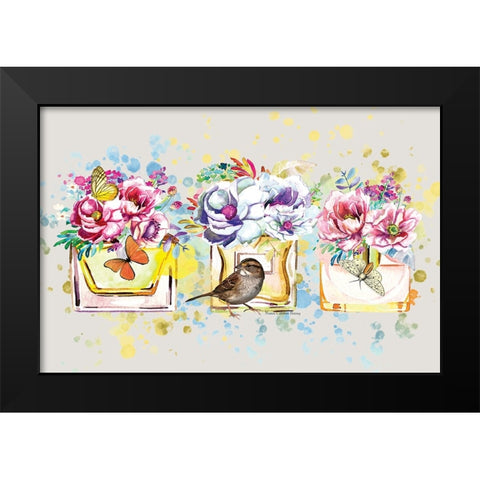 Perfume and Flowers Black Modern Wood Framed Art Print by Burney, Yvonne Coleman