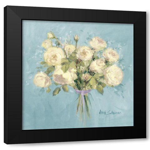 Rose Bouquet II Black Modern Wood Framed Art Print with Double Matting by Yellow Cafe
