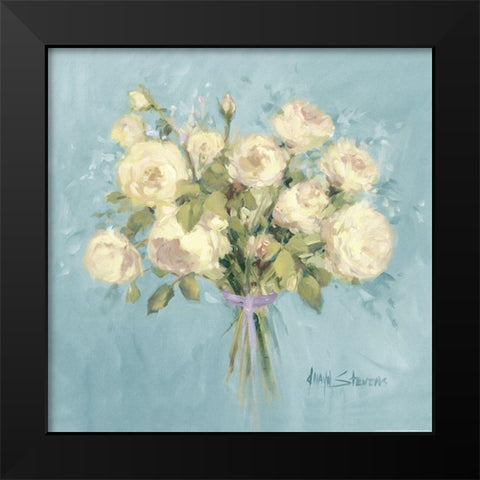 Rose Bouquet II Black Modern Wood Framed Art Print by Yellow Cafe