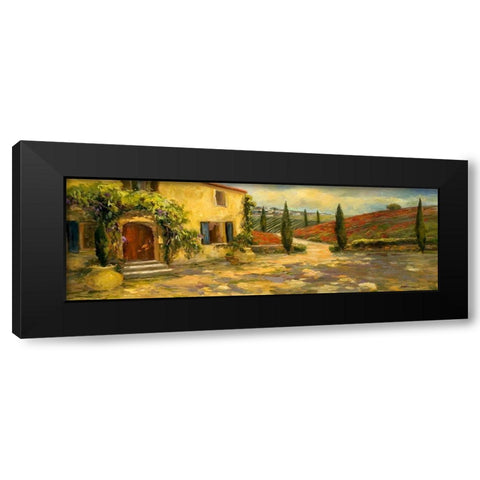 Tuscan Fields Black Modern Wood Framed Art Print with Double Matting by Yellow Cafe
