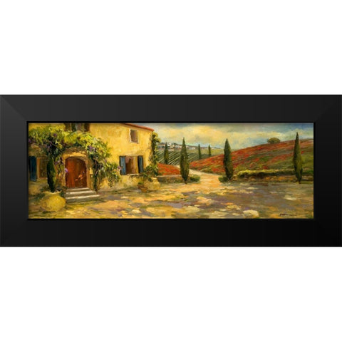Tuscan Fields Black Modern Wood Framed Art Print by Yellow Cafe