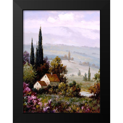 Country Comfort II Black Modern Wood Framed Art Print by Yellow Cafe