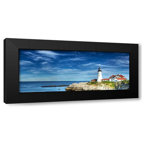 Lighthouse Black Modern Wood Framed Art Print with Double Matting by Yellow Cafe