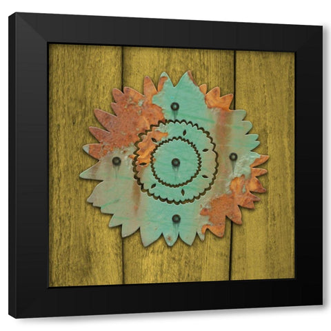 Sunflower Black Modern Wood Framed Art Print with Double Matting by Yellow Cafe