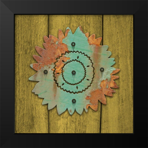 Sunflower Black Modern Wood Framed Art Print by Yellow Cafe