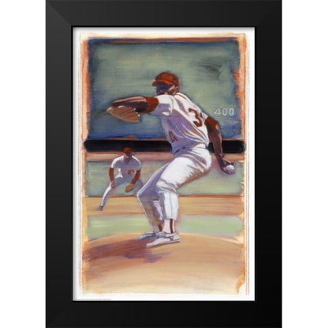 Baseball I Black Modern Wood Framed Art Print by Yellow Cafe