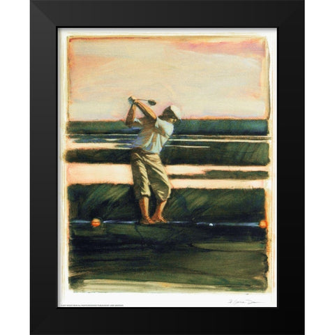 Golfer Black Modern Wood Framed Art Print by Yellow Cafe