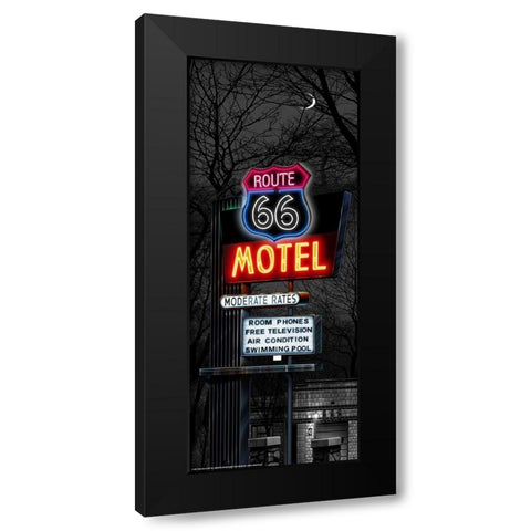 No Tell Motel Black Modern Wood Framed Art Print with Double Matting by Yellow Cafe