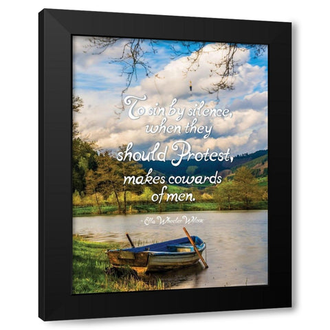 To Sin by Silence Black Modern Wood Framed Art Print by Yellow Cafe