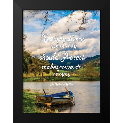 To Sin by Silence Black Modern Wood Framed Art Print by Yellow Cafe