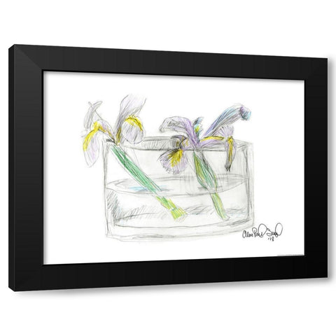 Flower II Black Modern Wood Framed Art Print with Double Matting by Yellow Cafe