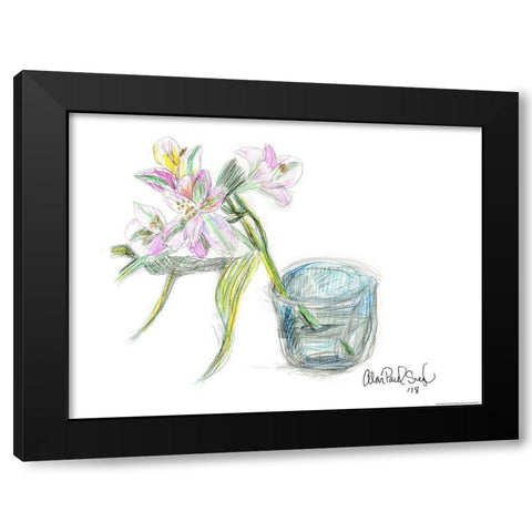 Flower III Black Modern Wood Framed Art Print by Yellow Cafe