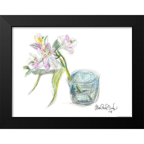 Flower III Black Modern Wood Framed Art Print by Yellow Cafe