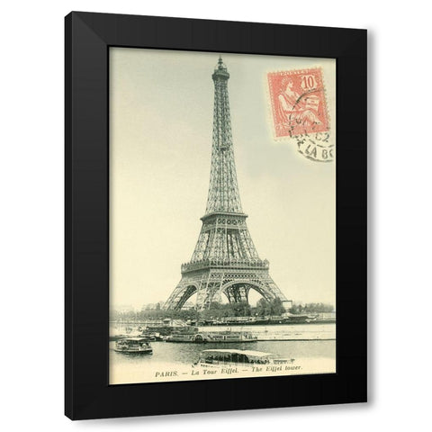 Tower Stamped Black Modern Wood Framed Art Print by Yellow Cafe