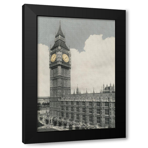 Big Ben Black Modern Wood Framed Art Print by Yellow Cafe