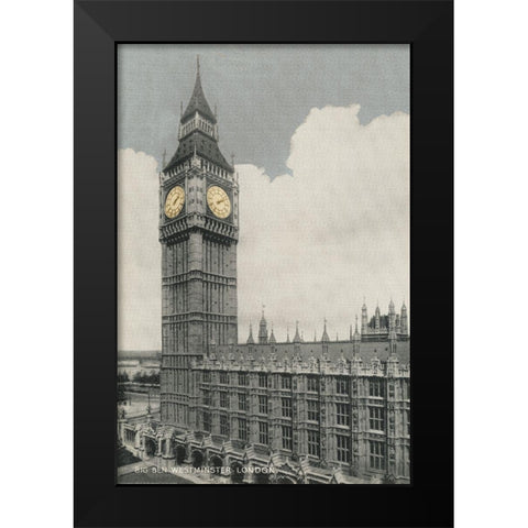 Big Ben Black Modern Wood Framed Art Print by Yellow Cafe