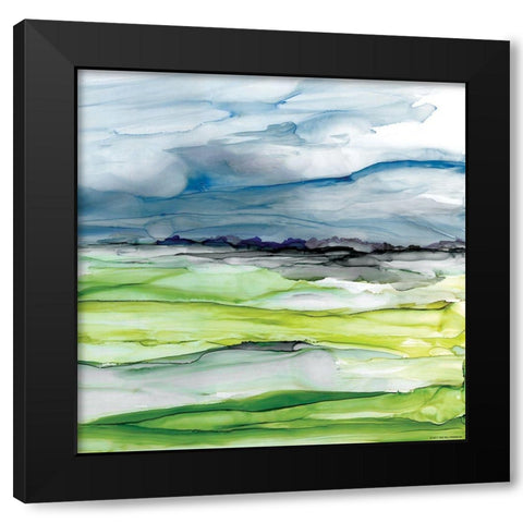 Washed Vistas I Black Modern Wood Framed Art Print with Double Matting by Yellow Cafe