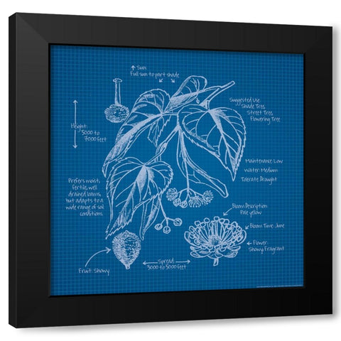 Blueprints II Black Modern Wood Framed Art Print by Yellow Cafe