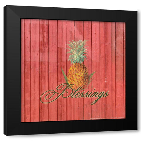 Blessings Black Modern Wood Framed Art Print by Yellow Cafe