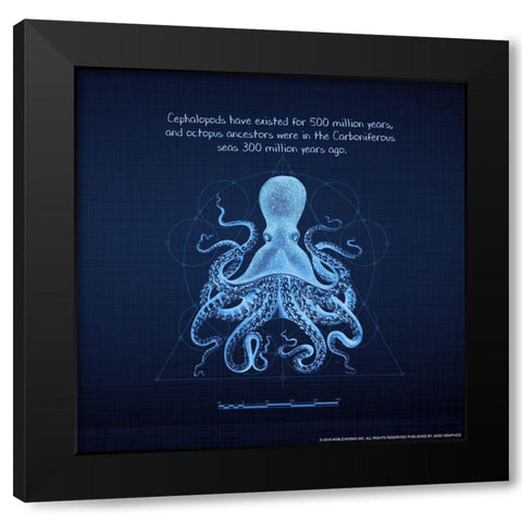 Octoprint II Black Modern Wood Framed Art Print with Double Matting by Yellow Cafe