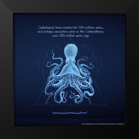 Octoprint II Black Modern Wood Framed Art Print by Yellow Cafe