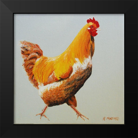 Blonde Chicken Black Modern Wood Framed Art Print by Yellow Cafe