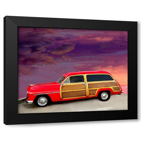 Red Woody Black Modern Wood Framed Art Print with Double Matting by Yellow Cafe