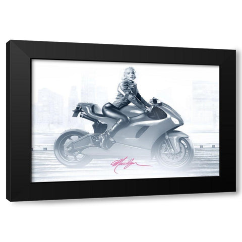 Marilyns Ride in Pink Black Modern Wood Framed Art Print with Double Matting by Yellow Cafe