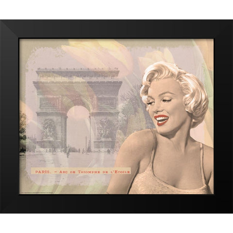 Marilyn Triomphe Black Modern Wood Framed Art Print by Yellow Cafe