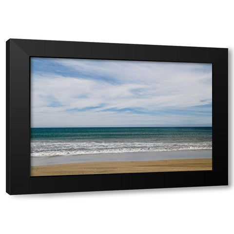 Waves Black Modern Wood Framed Art Print by Yellow Cafe