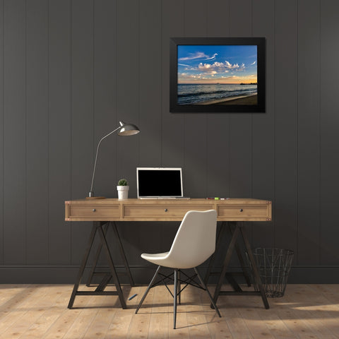 Sunset Black Modern Wood Framed Art Print by Yellow Cafe
