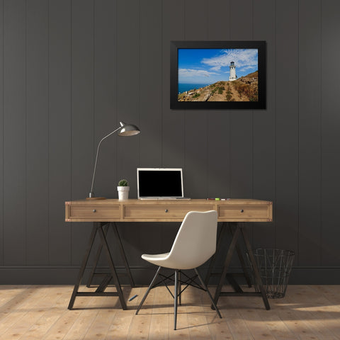 Lighthouse VI Black Modern Wood Framed Art Print by Yellow Cafe