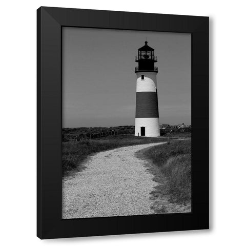 Black and Lighthouse Black Modern Wood Framed Art Print with Double Matting by Yellow Cafe