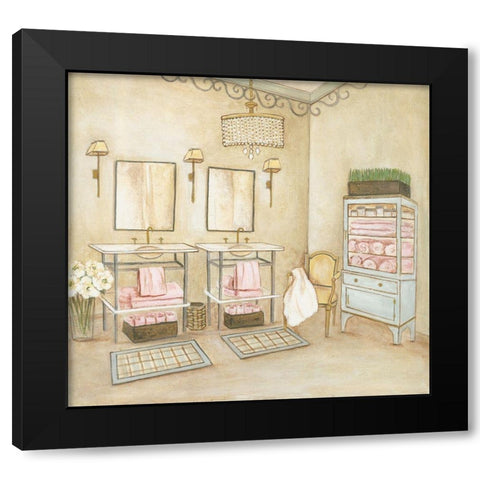 French Modern Bath II Black Modern Wood Framed Art Print with Double Matting by Yellow Cafe