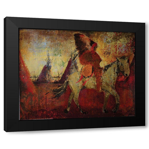 Native American Scene II Black Modern Wood Framed Art Print by Yellow Cafe