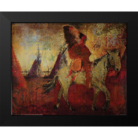 Native American Scene II Black Modern Wood Framed Art Print by Yellow Cafe