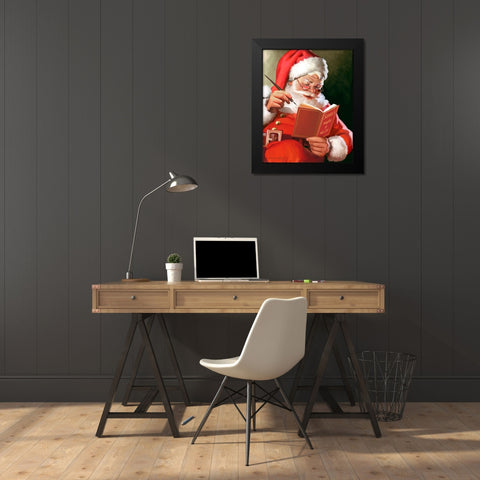 Naughty and Nice Black Modern Wood Framed Art Print by Yellow Cafe