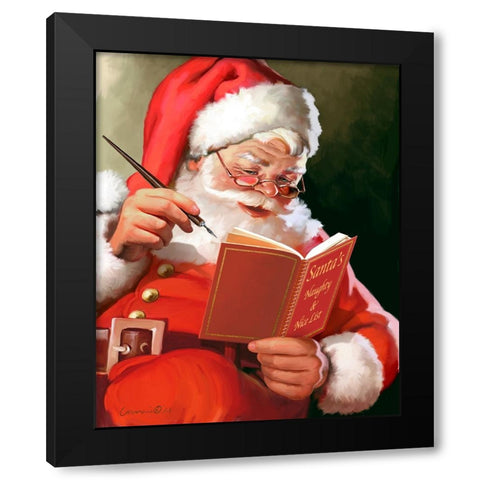 Naughty and Nice Black Modern Wood Framed Art Print by Yellow Cafe
