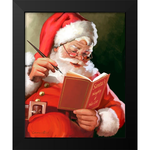 Naughty and Nice Black Modern Wood Framed Art Print by Yellow Cafe